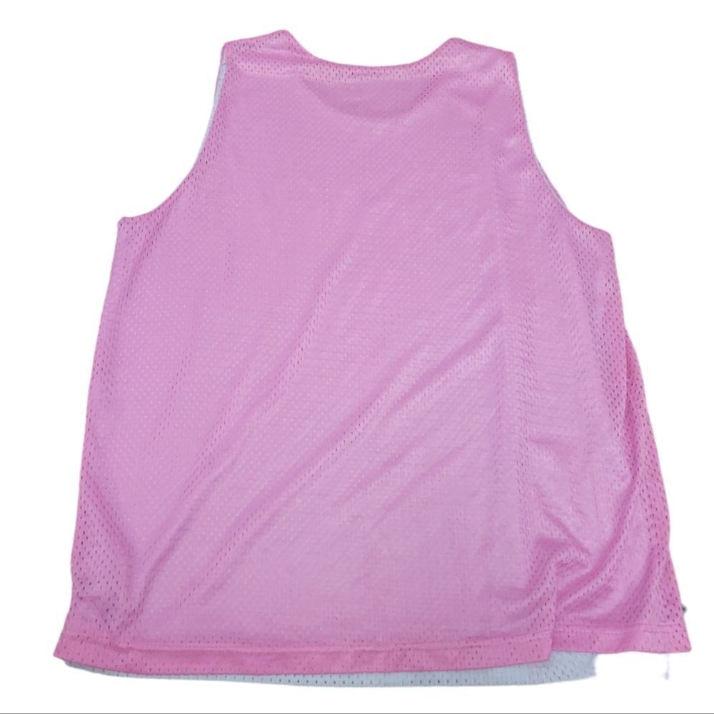 Womens Martha’s Vineyard Mesh Jersey Tank Top Pink White XL - Picture 2 of 6